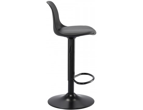 Krzesło barowe kosmetyczne fryzjerskie fotel z oparciem czarne Outlet - 3